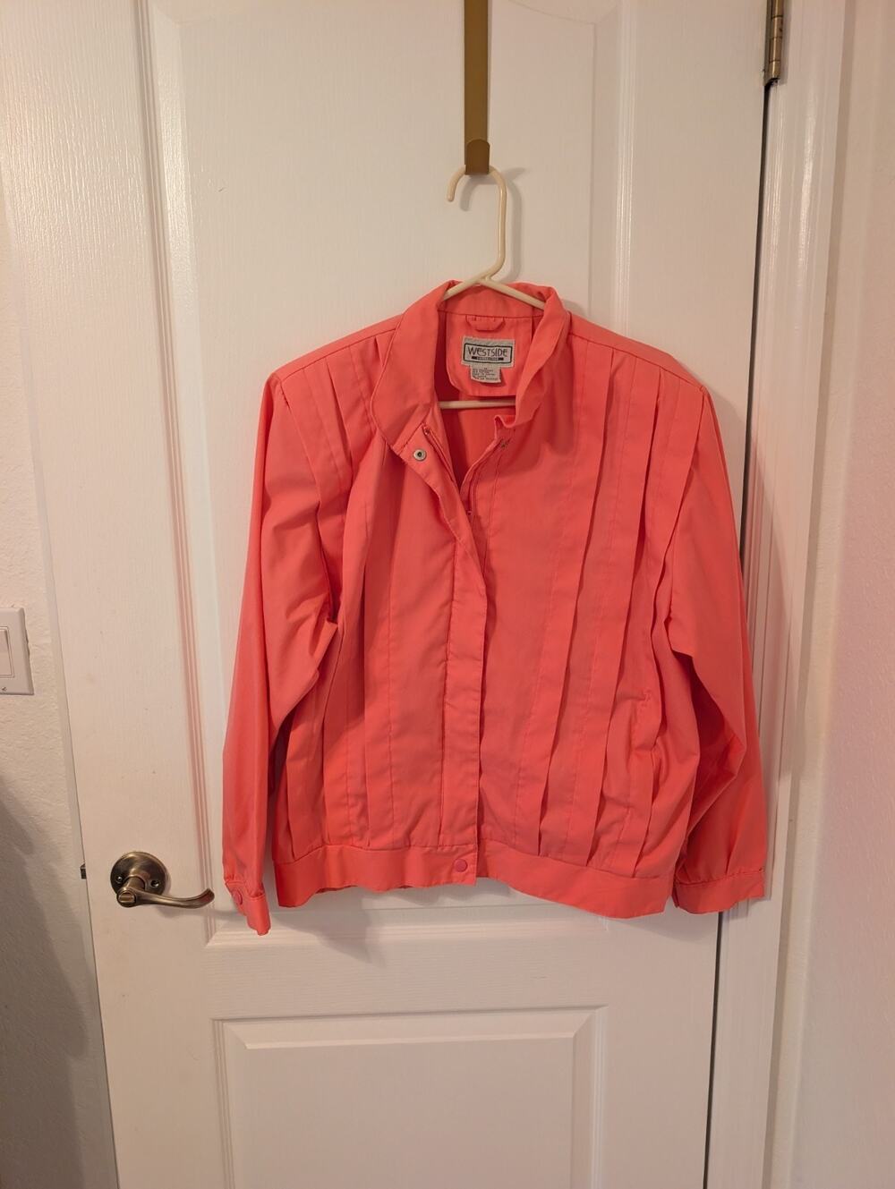 Vintage Westside Connection Women's Medium Pleated Pink Jacket ,Retro 80s , 90s